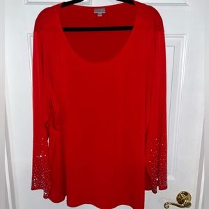 Womens Avenue long sleeve top w/ sequins size 26/28 2x